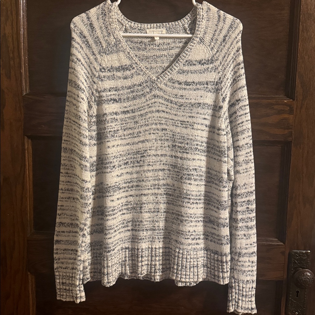 Eileen Fisher Marled V-Neck Sweater Size Large